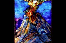 Tiffany style stained glass art: Mt. Sinai