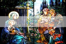 Beautiful Nativity Scene Stained Glass by Stained Glass Inc.